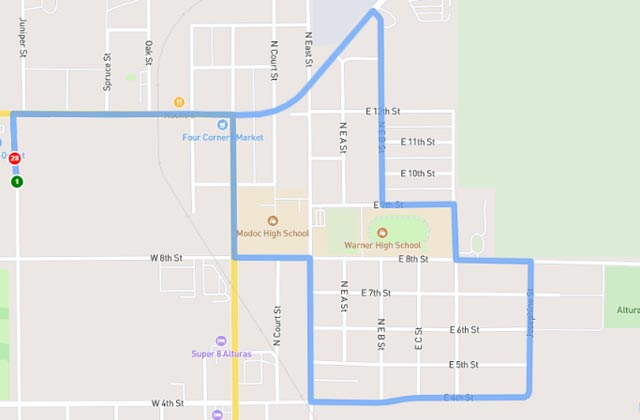 Alturas DMV dmv driving test routes map