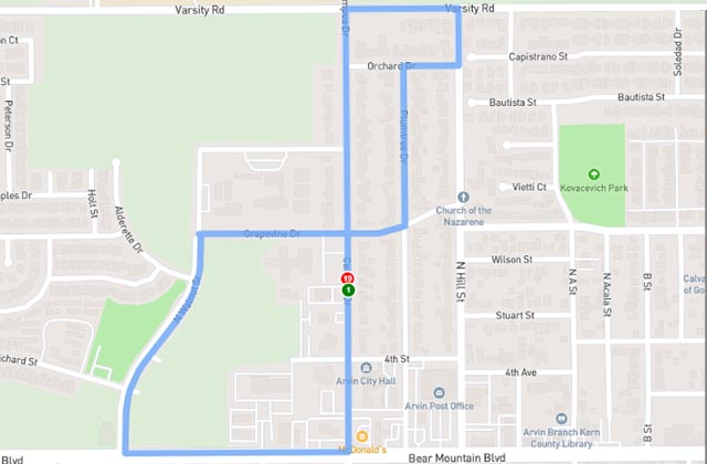 Arvin DMV dmv driving test routes map