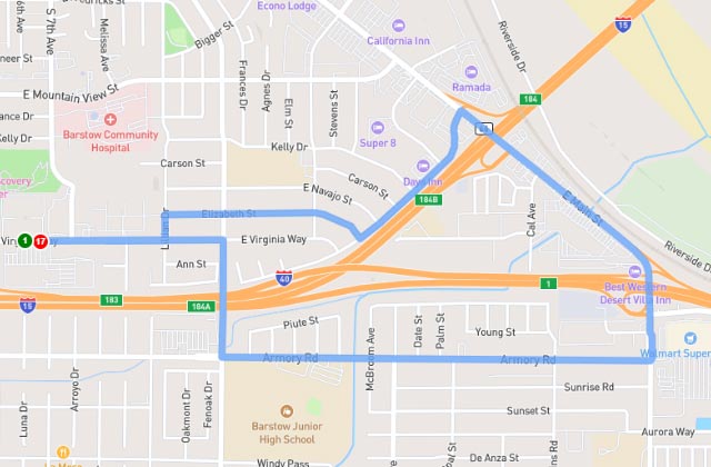 Barstow DMV dmv driving test routes map