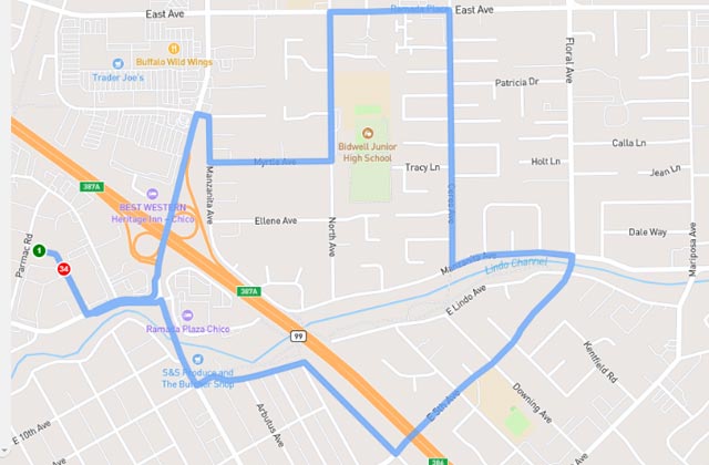 Chico DMV dmv driving test routes map