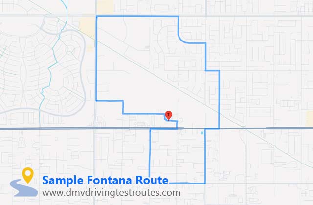 Fontana DMV dmv driving test routes map