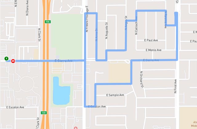 Fresno Northwest DMV dmv driving test routes map