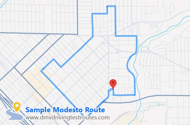 Modesto DMV dmv driving test routes map