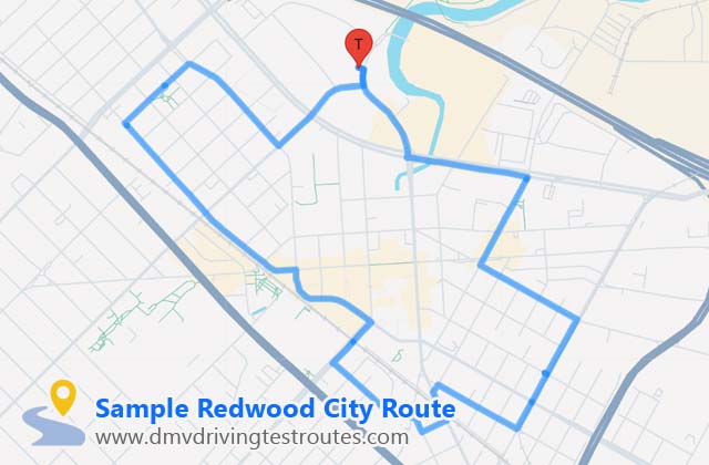 Redwood City DMV dmv driving test routes map