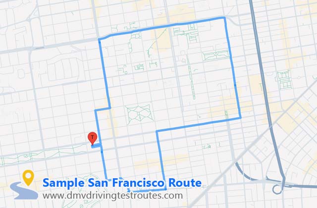 San Francisco DMV dmv driving test routes map