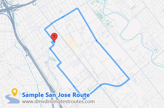 San Jose DMV dmv driving test routes map