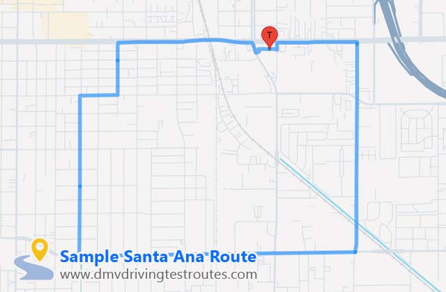 Santa Ana DMV dmv driving test routes map